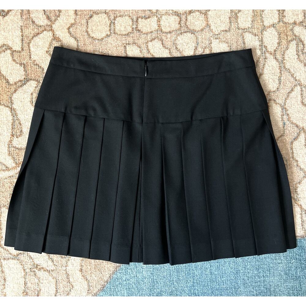 THEORY Women's Black Wool Levia Tailor Fabric Pleated Mini Skirt Sz 2 NWT - Picture 4 of 9